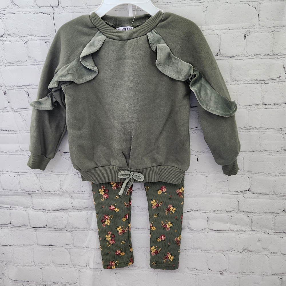 Blueberi Boulevard Green Kids Matching Set